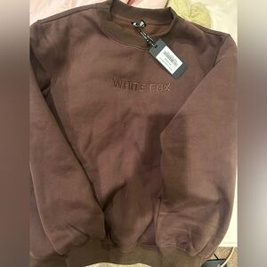 NWT White Fox Stay Lifted Oversized Sweater- Bitter Chocolate
